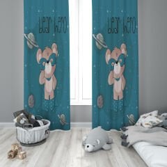 Dijital Baskı Çift Kanat Çocuk Odası Fon Perde