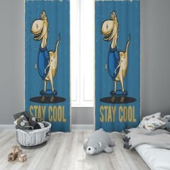 Dijital Baskı Çift Kanat Çocuk Odası Fon Perde