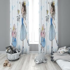 Dijital Baskı Çift Kanat Çocuk Odası Fon Perde
