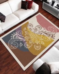 Bohem Çiçek Salon Halısı