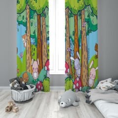 Dijital Baskı Çift Kanat Çocuk Odası Fon Perde
