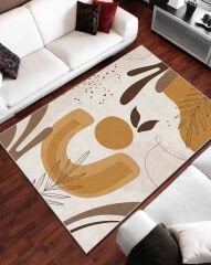 Kahverengi Çiçek Salon Halısı