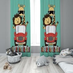 Dijital Baskı Çift Kanat Çocuk Odası Fon Perde