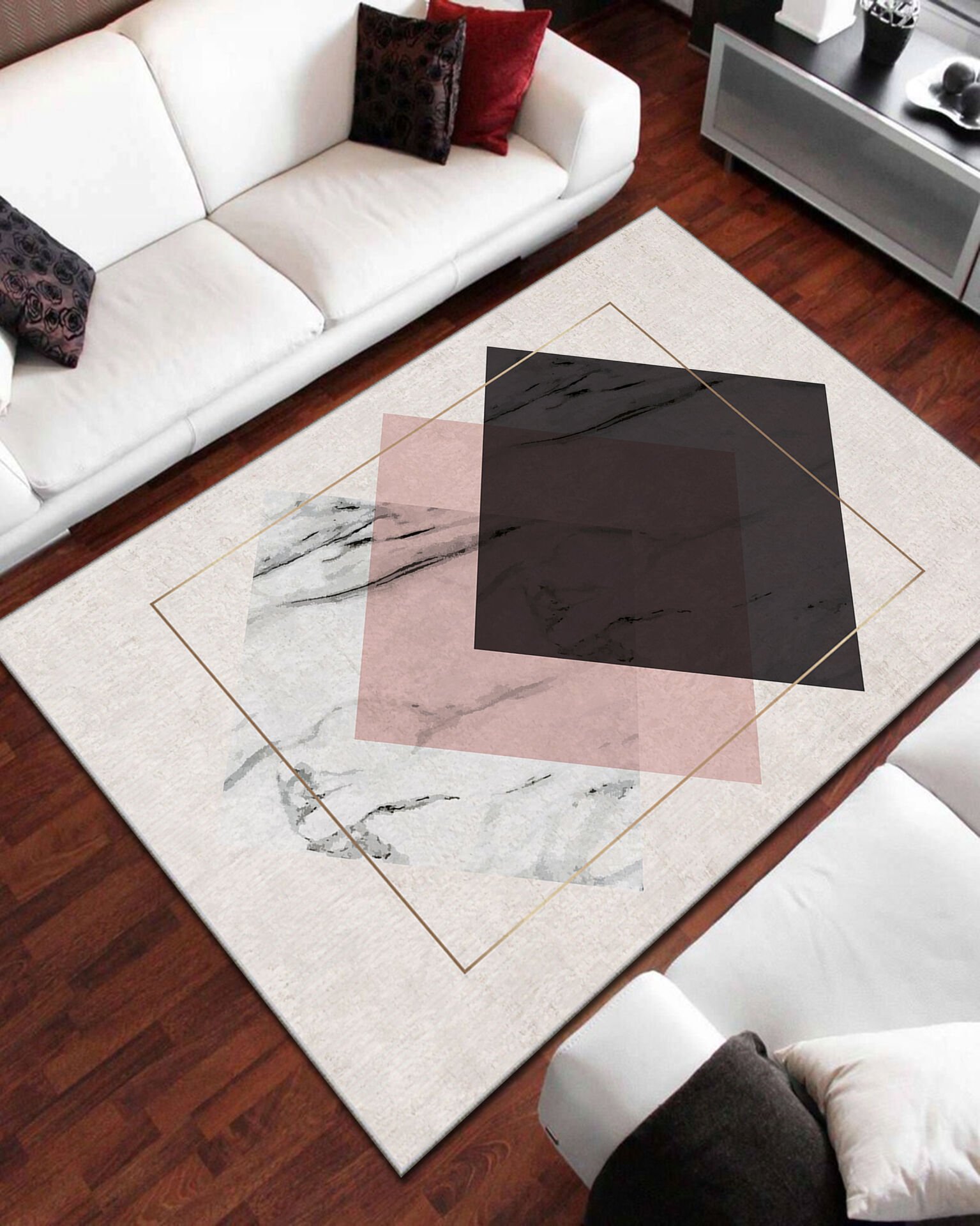 Renkli Mermerler Salon Halısı