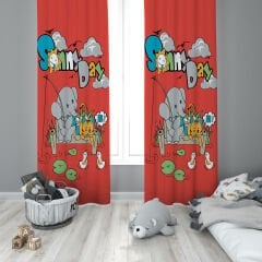 Dijital Baskı Çift Kanat Çocuk Odası Fon Perde