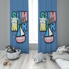 Dijital Baskı Çift Kanat Çocuk Odası Fon Perde