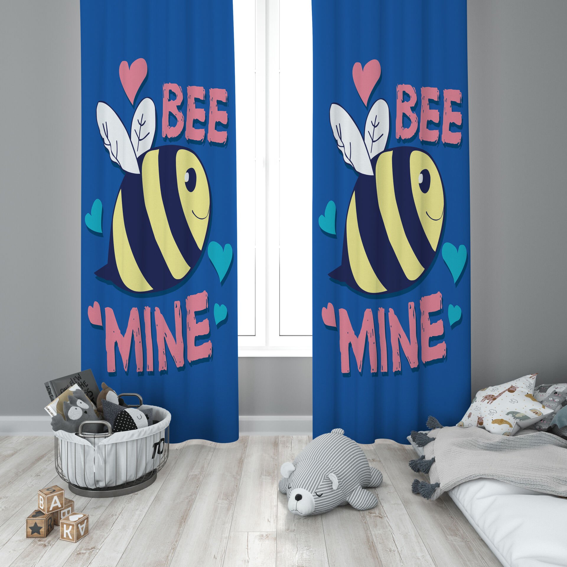 Dijital Baskı Çift Kanat Çocuk Odası Fon Perde