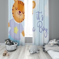 Dijital Baskı Çift Kanat Çocuk Odası Fon Perde