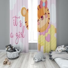 Dijital Baskı Çift Kanat Çocuk Odası Fon Perde