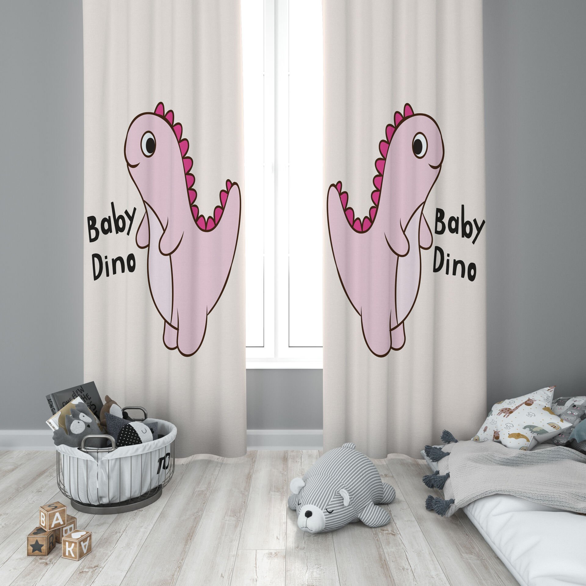 Dijital Baskı Çift Kanat Çocuk Odası Fon Perde