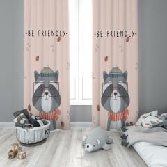 Dijital Baskı Çift Kanat Çocuk Odası Fon Perde