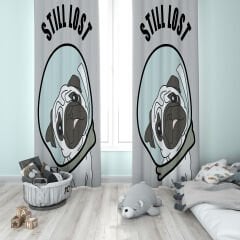 Dijital Baskı Çift Kanat Çocuk Odası Fon Perde