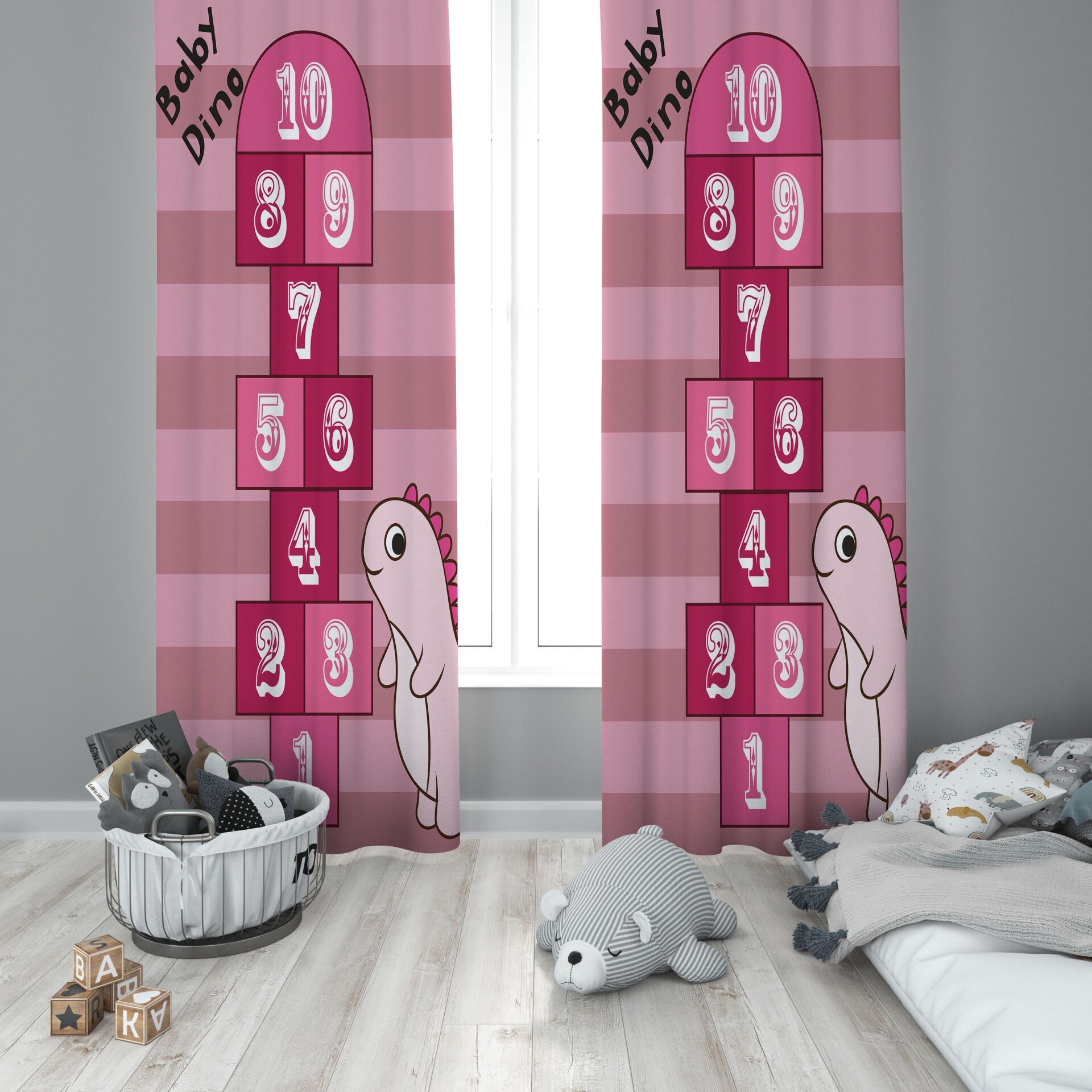 Dijital Baskı Çift Kanat Çocuk Odası Fon Perde