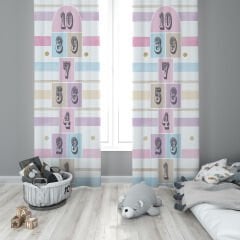 Dijital Baskı Çift Kanat Çocuk Odası Fon Perde