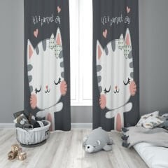 Dijital Baskı Çift Kanat Çocuk Odası Fon Perde