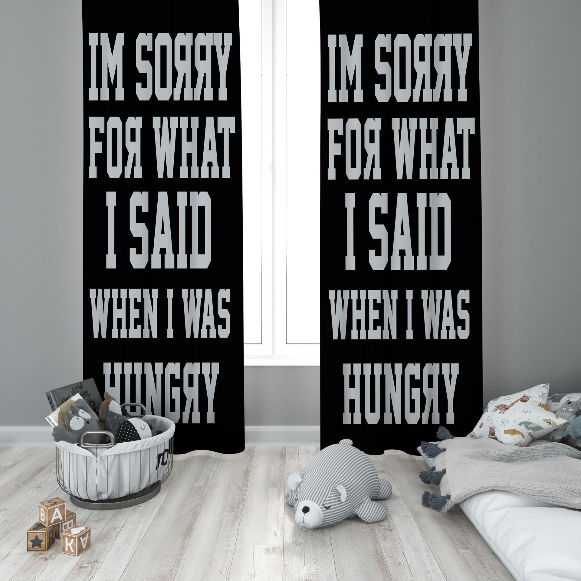 Dijital Baskı Çift Kanat Çocuk Odası Fon Perde