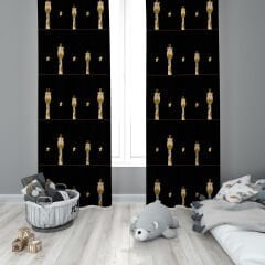 Dijital Baskı Çift Kanat Çocuk Odası Fon Perde