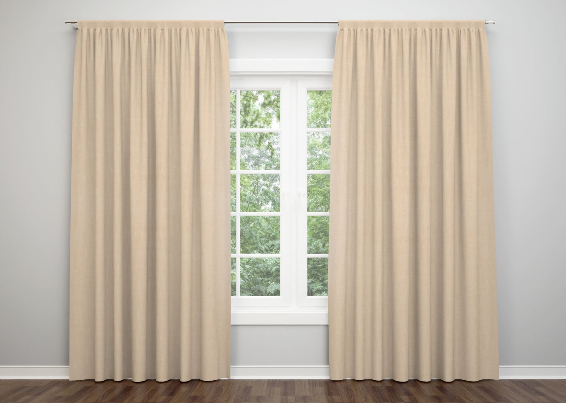 Dijital Baskı Çift Kanat Düz Renk Fon Perde