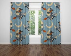 Dijital Baskı Çift Kanat Fon Perde