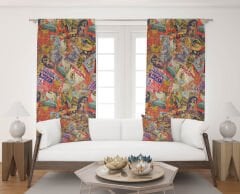 Dijital Baskı Çift Kanat Fon Perde