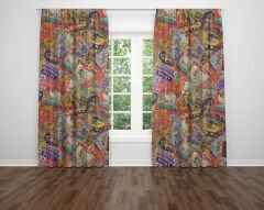 Dijital Baskı Çift Kanat Fon Perde