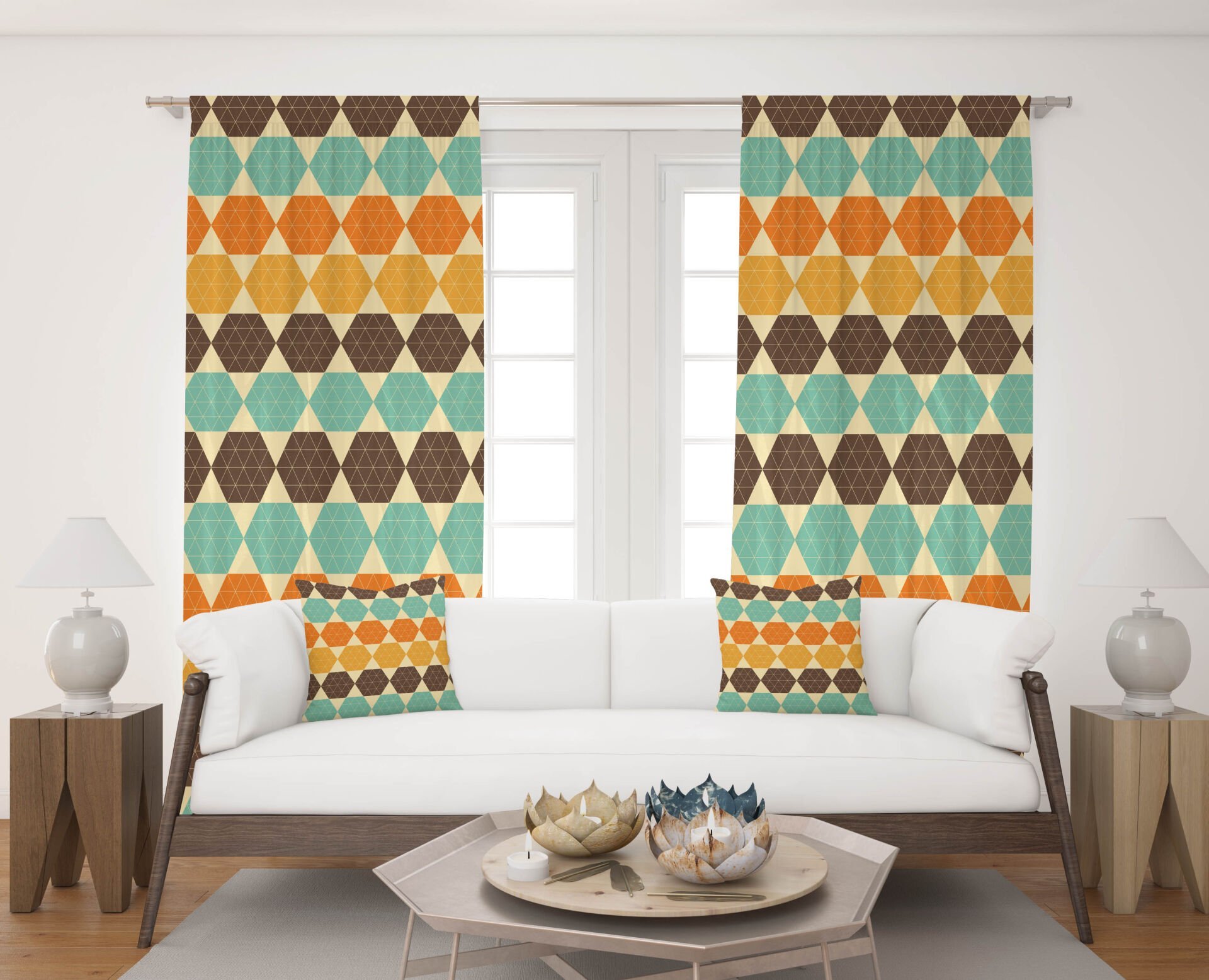 Dijital Baskı Çift Kanat Fon Perde