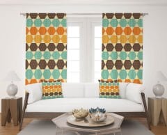 Dijital Baskı Çift Kanat Fon Perde