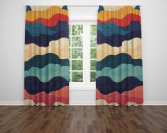 Dijital Baskı Çift Kanat Fon Perde