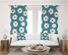 Dijital Baskı Çift Kanat Fon Perde