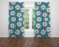 Dijital Baskı Çift Kanat Fon Perde