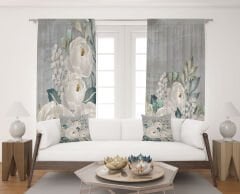 Dijital Baskı Çift Kanat Fon Perde