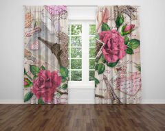 Dijital Baskı Çift Kanat Fon Perde