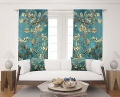 Dijital Baskı Çift Kanat Fon Perde