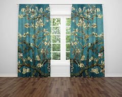 Dijital Baskı Çift Kanat Fon Perde