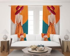 Dijital Baskı Çift Kanat Fon Perde