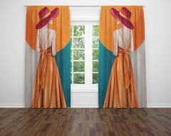 Dijital Baskı Çift Kanat Fon Perde