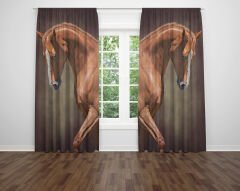 Dijital Baskı Çift Kanat Fon Perde