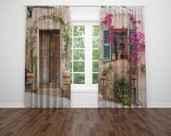 Dijital Baskı Çift Kanat Fon Perde