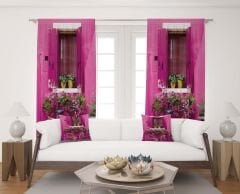 Dijital Baskı Çift Kanat Fon Perde