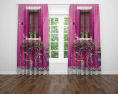 Dijital Baskı Çift Kanat Fon Perde