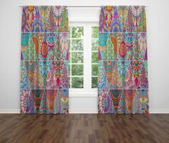 Dijital Baskı Çift Kanat Fon Perde