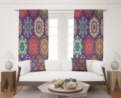 Dijital Baskı Çift Kanat Fon Perde