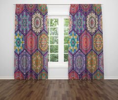 Dijital Baskı Çift Kanat Fon Perde