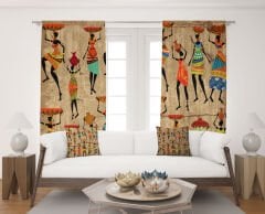 Dijital Baskı Çift Kanat Fon Perde