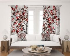 Dijital Baskı Çift Kanat Fon Perde