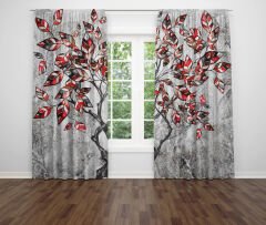 Dijital Baskı Çift Kanat Fon Perde