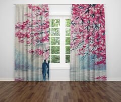 Dijital Baskı Çift Kanat Fon Perde