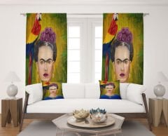 Dijital Baskı Çift Kanat Fon Perde