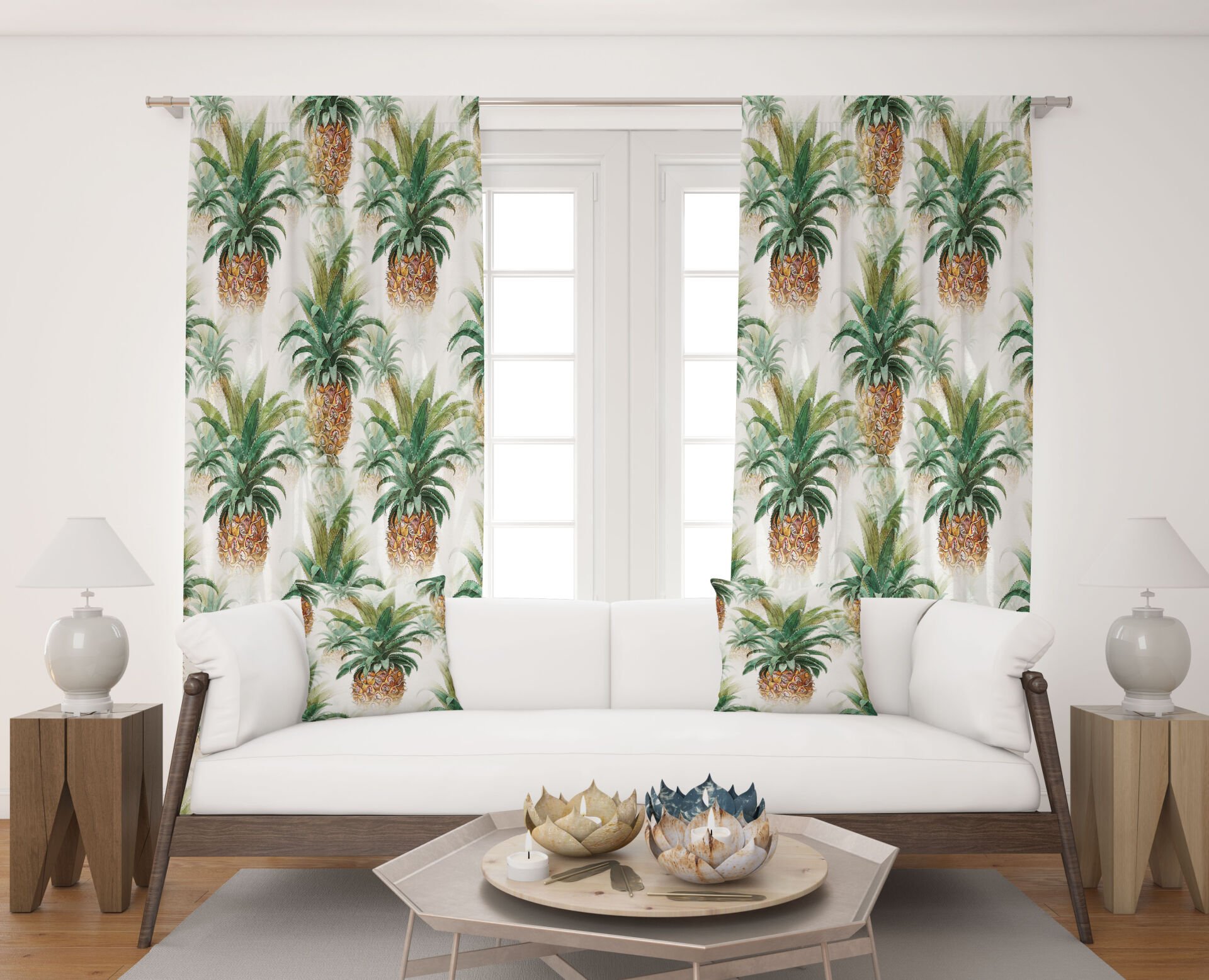 Dijital Baskı Çift Kanat Fon Perde