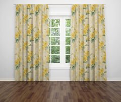 Dijital Baskı Çift Kanat Fon Perde